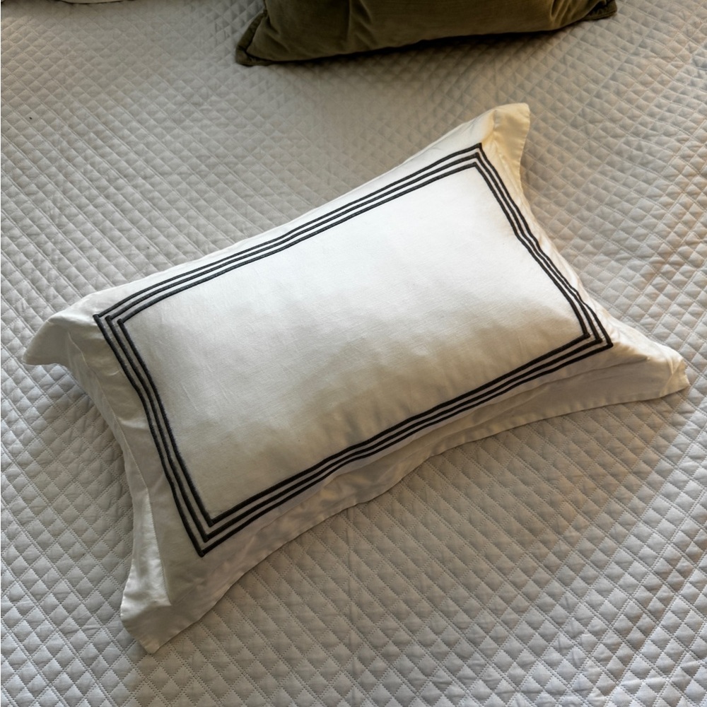 RH | Satin Stitch Lumbar Pillow